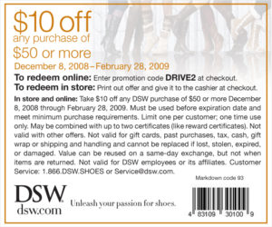 printable dsw in store coupons