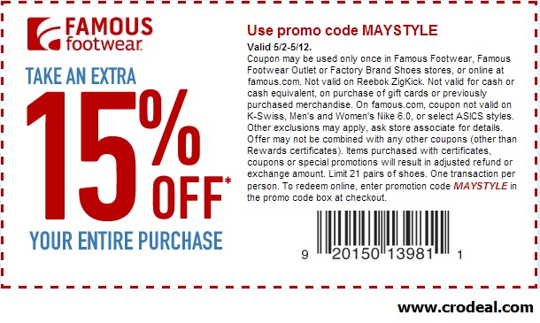 famous footwear coupon august 2019