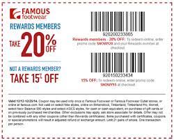 2021 20% off purchase at Famous Footwear coupon