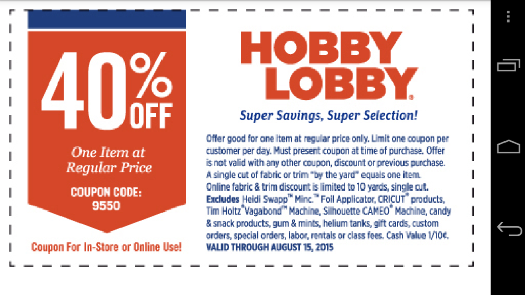 HOBBY LOBBY Retail coupons Grab Your Printable Coupons