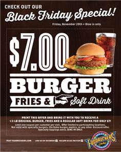 fuddruckers coupon-soft-drink-fries-burger-7 dollars