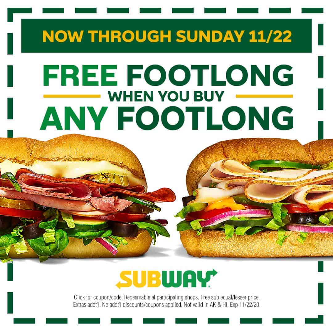 free sub footlong subway-coupon