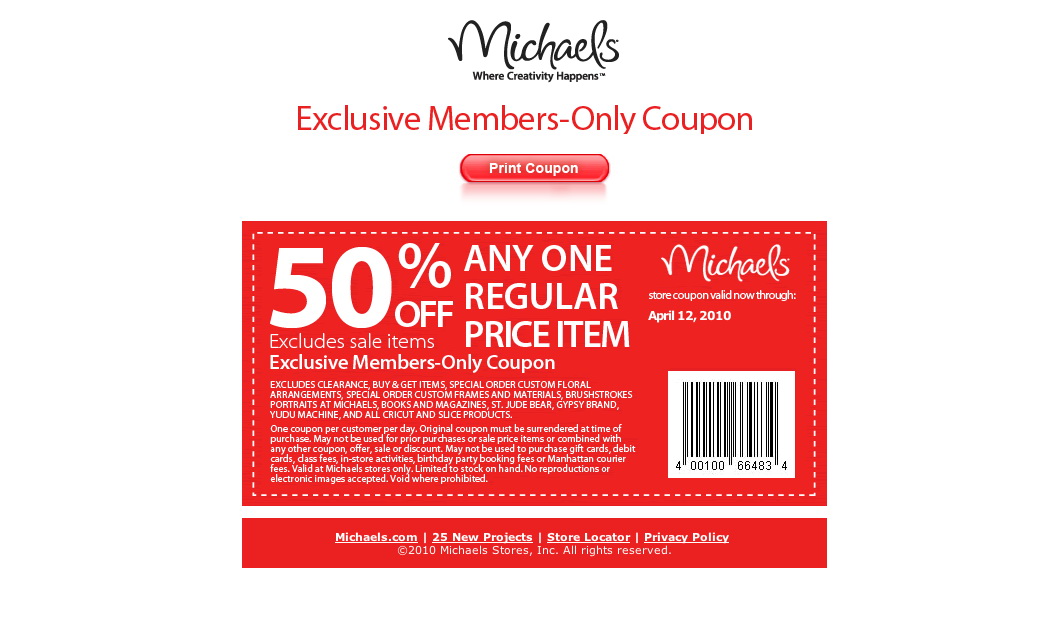 Michaels 50% off coupon for feb 2024
