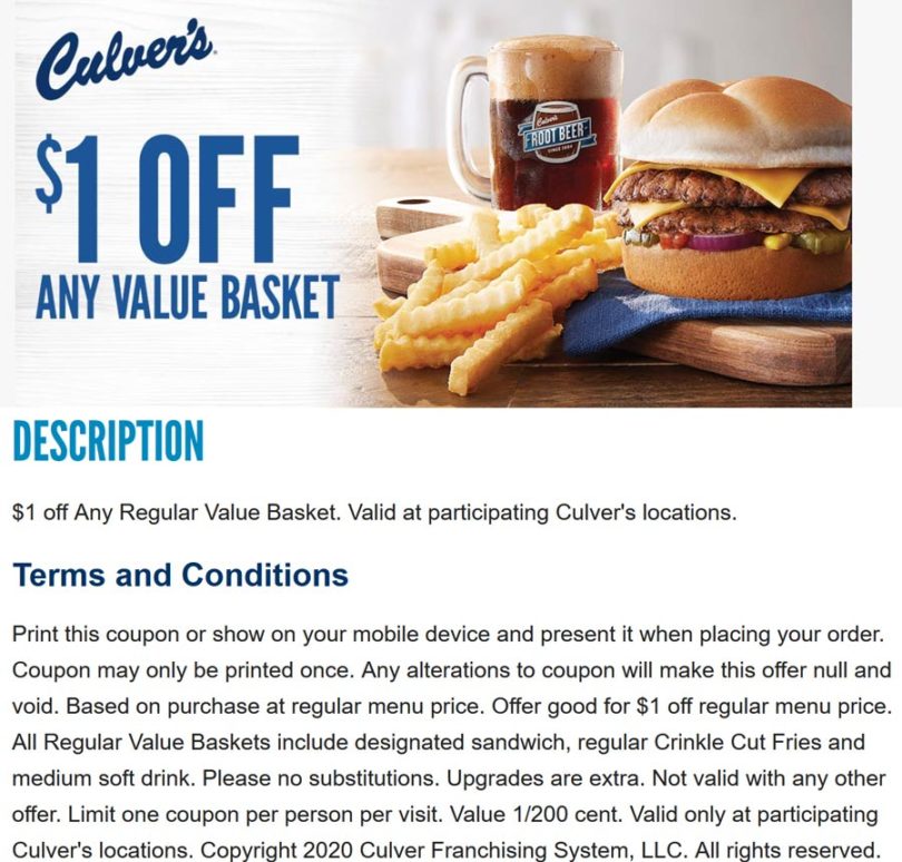 Culvers Coupons Online Grab Your Printable Coupons