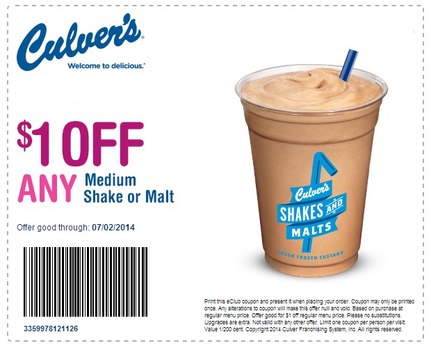 Culvers Coupons Online | Grab Your Printable Coupons