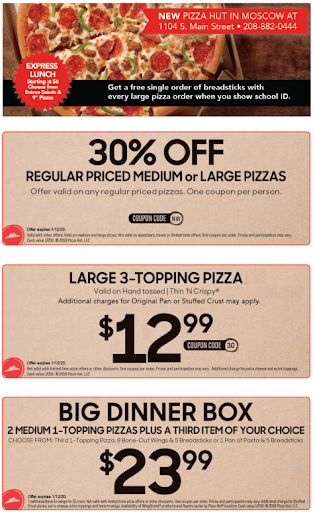 pizza hut online coupon