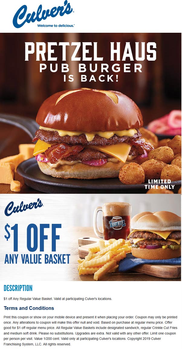 Updated 2021 Culvers coupons Grab Your Printable Coupons